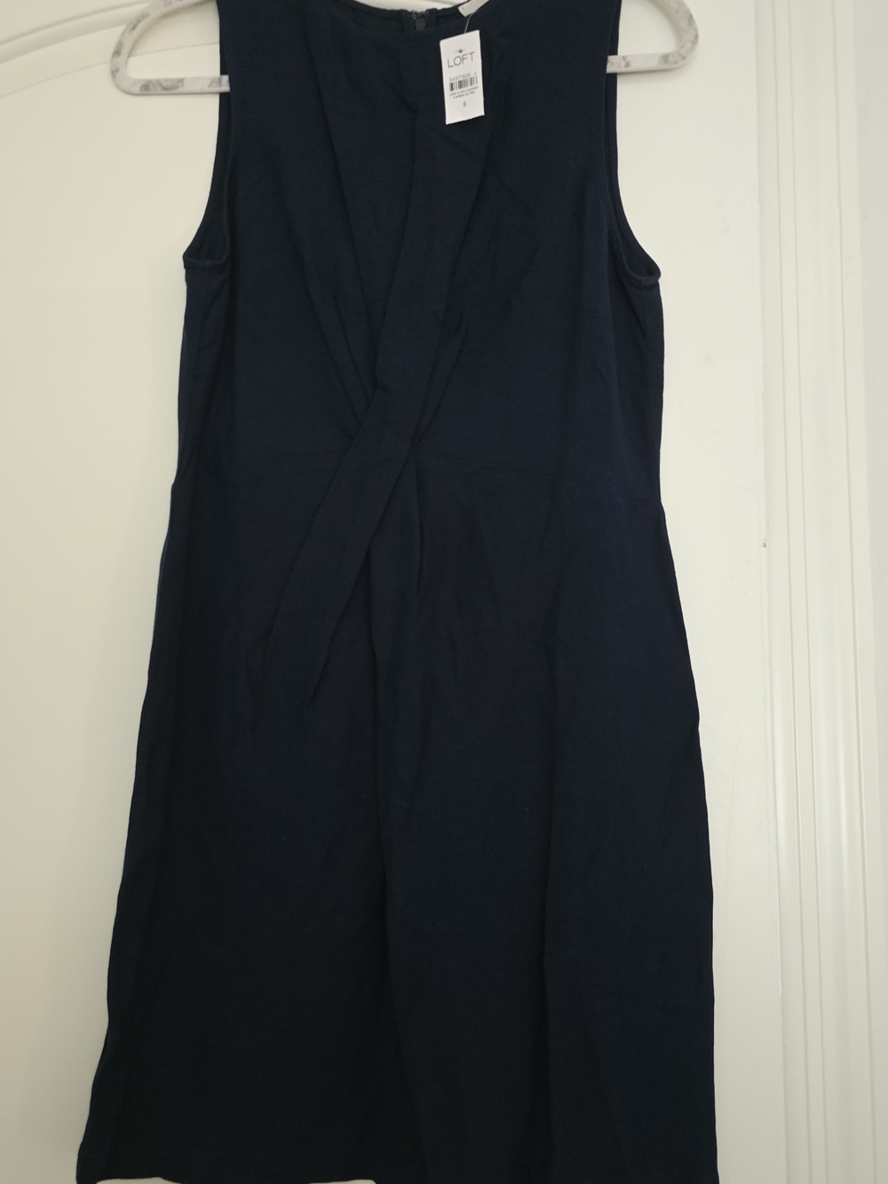 LOFT Navy Sleeveless Tie-Front Dress